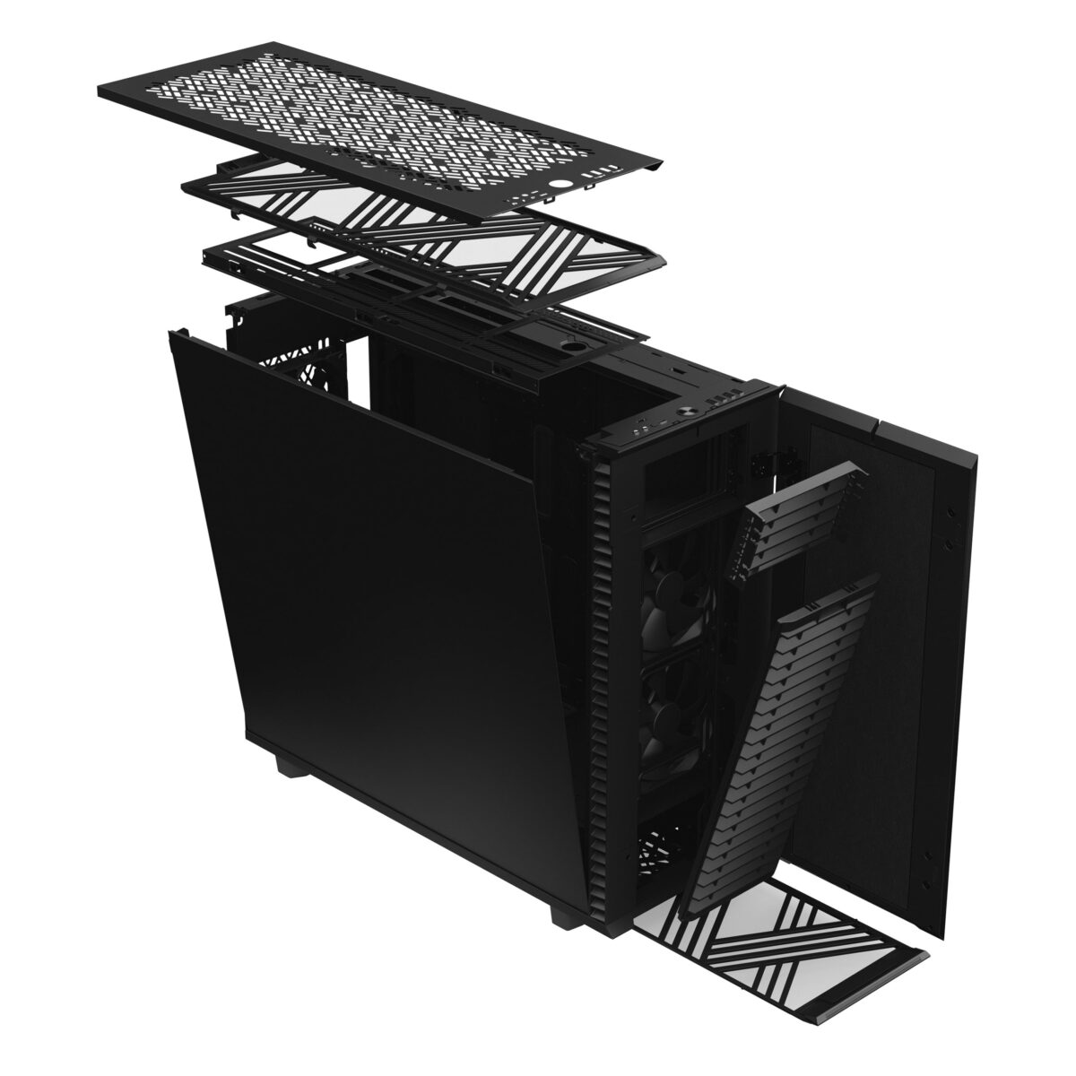 FD-C-DEF7X-01 FRACTAL DESIGN DEFINE 7 XL BLACK FULL TOWER GAMING CASE Fractal Design Define 7 XL Black Solid Full Tower Case With Dual-Layout Interior, E-ATX Compatibility, 18-Drive Storage Support, Massive Cooling Flexibility, Sound-Damped Panels , For Ai Gaming ,  Double Processor , Double Optical Drive,  Server Build 