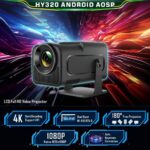 LED SOURCE Multimedia Projector Full HD 1080P with 4K Decoding, Android 11, 300 ANSI Lumens, WiFi 6, Built-In Speaker, HDMI & USB