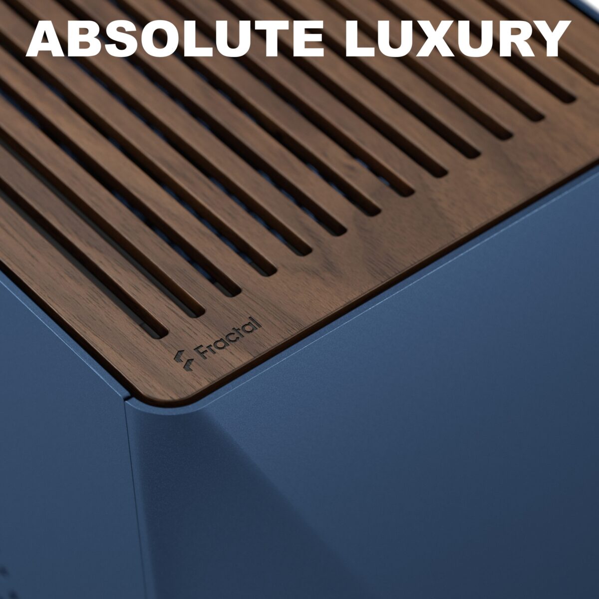 FD-C-ERA2N-03 FRACTAL DESIGN ERA 2 MINI-ITX MIDNIGHT BLUE CASE Fractal Era 2 Midnight Blue Mini-ITX Case With Anodized Aluminum Body, Walnut Top Panel, PCIe 4.0 Riser, 280 Mm AIO Support, Dual Aspect PWM Fans, 4×2.5-Inch Drive Mounts, 3-Slot GPU Support ~ FD-C-ERA2N-03