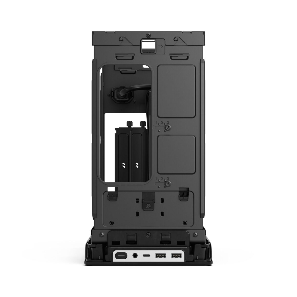 Fractal Era 2 Silver Mini-ITX PC Case With Anodized Aluminum Body, Walnut Top Panel, PCIe 4.0 Riser, 280 Mm AIO Support, Dual Aspect PWM Fans, 4×2.5-Inch Drive Mounts, 3-Slot GPU Compatibility ~ FD-C-ERA2N-01