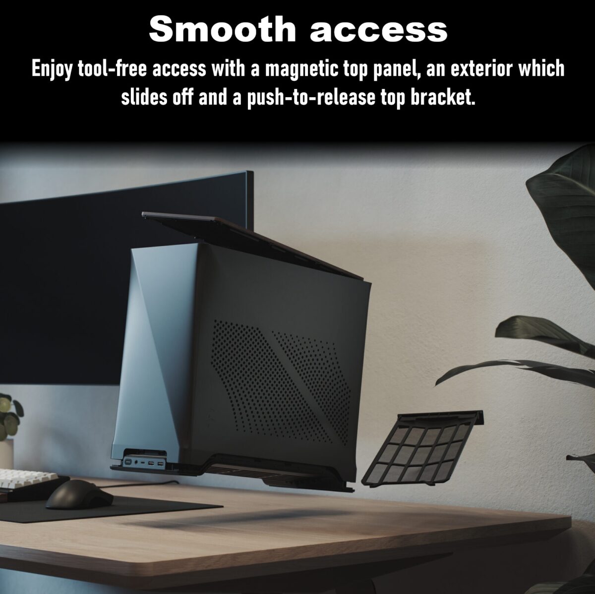 FD-C-ERA2N-03 FRACTAL DESIGN ERA 2 MINI-ITX MIDNIGHT BLUE CASE Fractal Era 2 Midnight Blue Mini-ITX Case With Anodized Aluminum Body, Walnut Top Panel, PCIe 4.0 Riser, 280 Mm AIO Support, Dual Aspect PWM Fans, 4×2.5-Inch Drive Mounts, 3-Slot GPU Support ~ FD-C-ERA2N-03