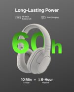 Belkin SoundForm Surround Bluetooth Over-Ear Headphones, Noise Cancelling Headphones, Wireless with 60H Playtime and Soft Ear Cups , for iPhone, Galaxy, iPad | Beige Sand ~ AUD009HQSA