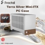 Fractal Terra Silver Mini-ITX PC Case With Walnut Front, 8mm CNC Aluminum, PCIe 4.0 Riser, Adjustable 30mm Spine, 322mm GPU Clearance, SFX PSU Support, 2× SSD Mounts ~ FD-C-TER1N-02