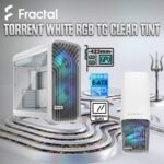 FD-C-TOR1A-07 FRACTAL DESIGN TORRENT WHITE RGB LIGHT TINT CASE Fractal Torrent White RGB TG Clear Tint PC Case With 180 mm Prisma Fans, Extreme Airflow Design, E-ATX Support, 461 to 423 mm GPU, 420 mm Radiator Compatibility & Tempered Glass ~ FD-C-TOR1A-07
