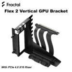 Fractal Flex 2 Vertical GPU Bracket With PCIe 4.0 X16 Riser, 195mm Cable, 4-Slot GPU Support, Bridgeless ATX Case Compatibility | Black ~ FD-A-FLX2-001