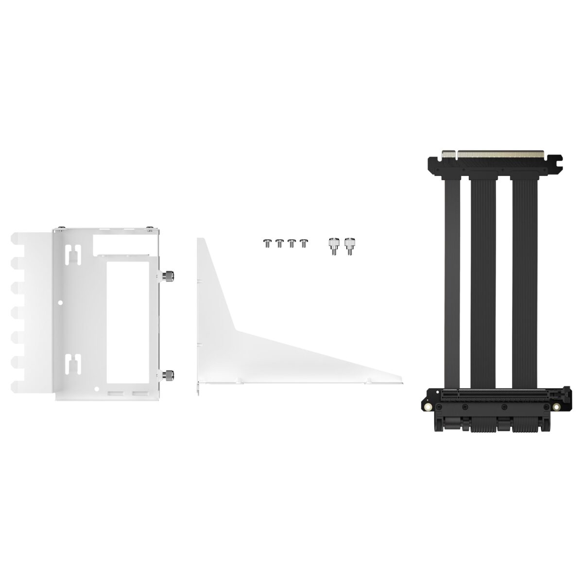 Fractal Flex 2 Vertical GPU Bracket With PCIe 4.0 X16 Riser, 195mm Cable, 4-Slot GPU Support, Bridgeless ATX Case Compatibility | WHITE ~ FD-A-FLX2-002