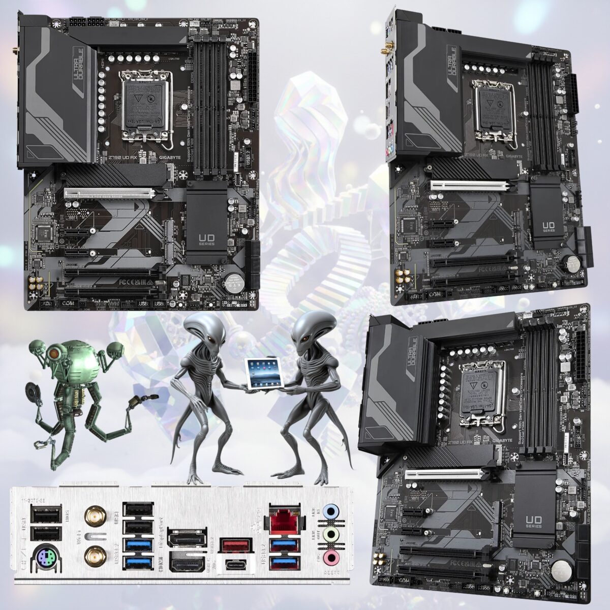 9MZ79UDAX-00-G11 GIGABYTE Z790 UD AX DDR5 MOTHERBOARD GIGABYTE Z790 UD AX  DDR5 ATX Motherboard – LGA1700 Support for Intel 14th/13th/12th Gen CPUs, DDR5 7600(O.C.), PCIe 5.0 x16, Triple M.2 PCIe 4.0, Wi-Fi 6E + 2.5GbE LAN, USB-C 20Gbps, Q-Flash Plus, Smart Fan 6