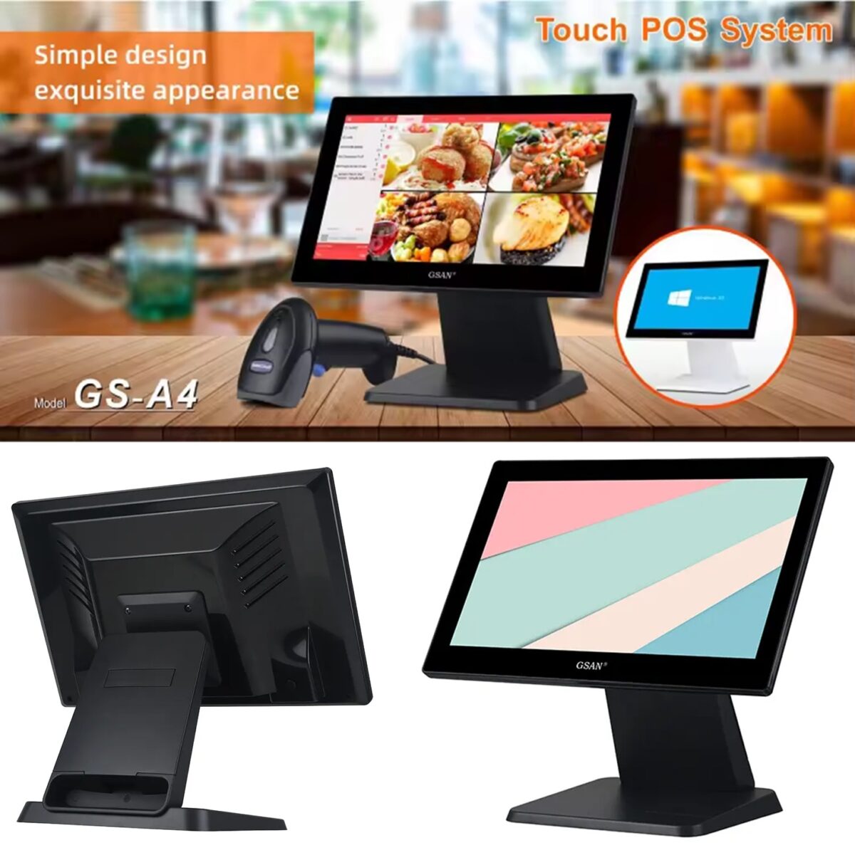 GS-A4  POS Terminal With 15.6” Touch Capacitive Display, Intel Core i5 4th Gen, 8GB DDR3, 128GB SSD, Multiple USB & COM Ports, Windows Support