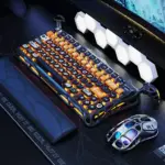 GravaStar Mercury K1 Pro 75% Mechanical Keyboard With Aluminum Alloy Body, Kailh Speedy Mint Linear Switches, Dual RGB, Tri-Mode Wireless, 8000mAh Battery, Windows OS & mac OS | CyberFlare