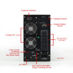 VSUN 3KVA Online UPS Single-Phase With LCD Display, 2400W Real Power, True Sine Wave Output, 6x12V 9Ah Batteries, Wide Input Range, High Efficiency