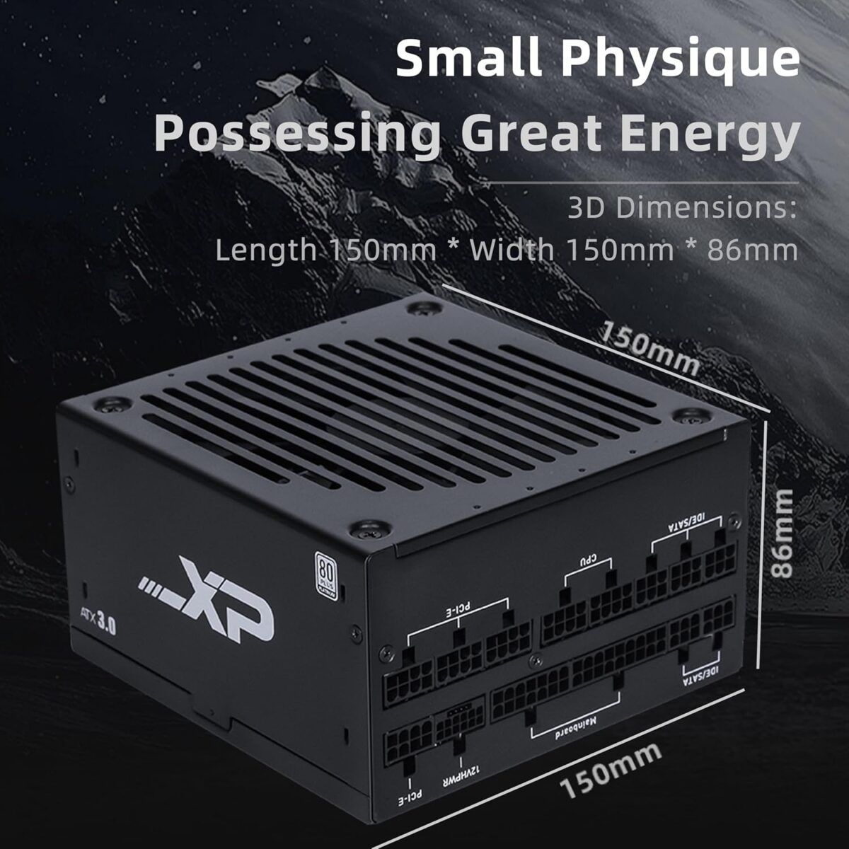 SAMA XP1000 1000W ATX 3.0 Power Supply With 80 Plus Platinum Efficiency PCIe 5.0 12VHPWR Fully Modular Design ECO 140mm Fan And RTX 4090 Support