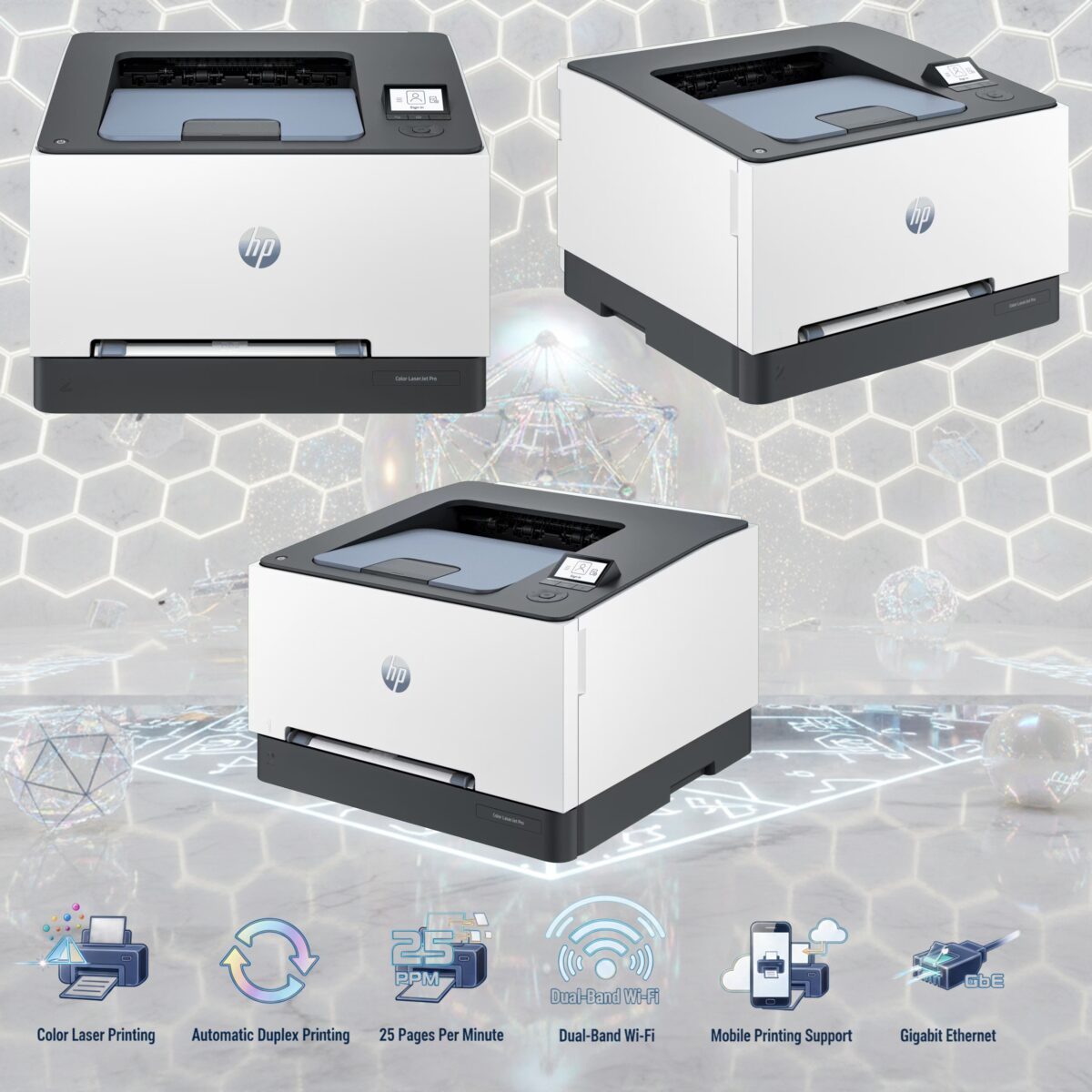 HP Color LaserJet Pro 3203dw : Color Laser Wireless Printer With Automatic Duplex (Two Sided) Printing, 25 PPM Speed, Dual-Band Wi-Fi, TerraJet Toner, HP Wolf Pro Security , Print Only Function