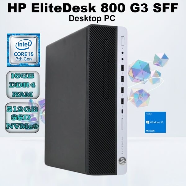 2TR79US#ABA-USED HP ELITE DESK 800 G3 SFF C I5-7TH/16GB RAM/512GB SSD-USED HP EliteDesk 800 G3 Desktop Computer With Intel Core I5-7500, 16GB DDR4 RAM , 512GB SSD, UHD Graphics , USB-C, Windows 10 , Small Form Factor, Tool-Less Access | USED