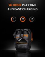 GravaStar Sirius Plus True Wireless Earbuds With Bluetooth 5.3, Hybrid ANC, 10mm Dynamic Drivers, RGB Ambient Lighting, 28-Hour Playtime, IPX4 Water Resistance | P9 PLUS ~ BLACK 