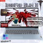 Lenovo IdeaPad Slim 3 15ABR8 15.6 Inch FHD IPS Touch Ryzen 7 5825U 16GB DDR4 512GB NVMe SSD Wi-Fi 6 Windows 11 Home Laptop