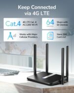 CUDY AC1200 Dual Band 4G LTE Wi-Fi Router With Nano SIM Slot, 150Mbps LTE, 867Mbps 5GHz + 300Mbps 2.4GHz, VPN, Dual WAN/LAN, Guest Network | LT500