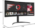 LG 34 Inch UltraWide Curved Monitor WQHD 3440x1440 HDR10 VA Panel 100Hz AMD FreeSync USB Type-C 65W PD PBP Dual Controller Tilt Height Stand 3-Side Borderless Design – 34WR55QC-B