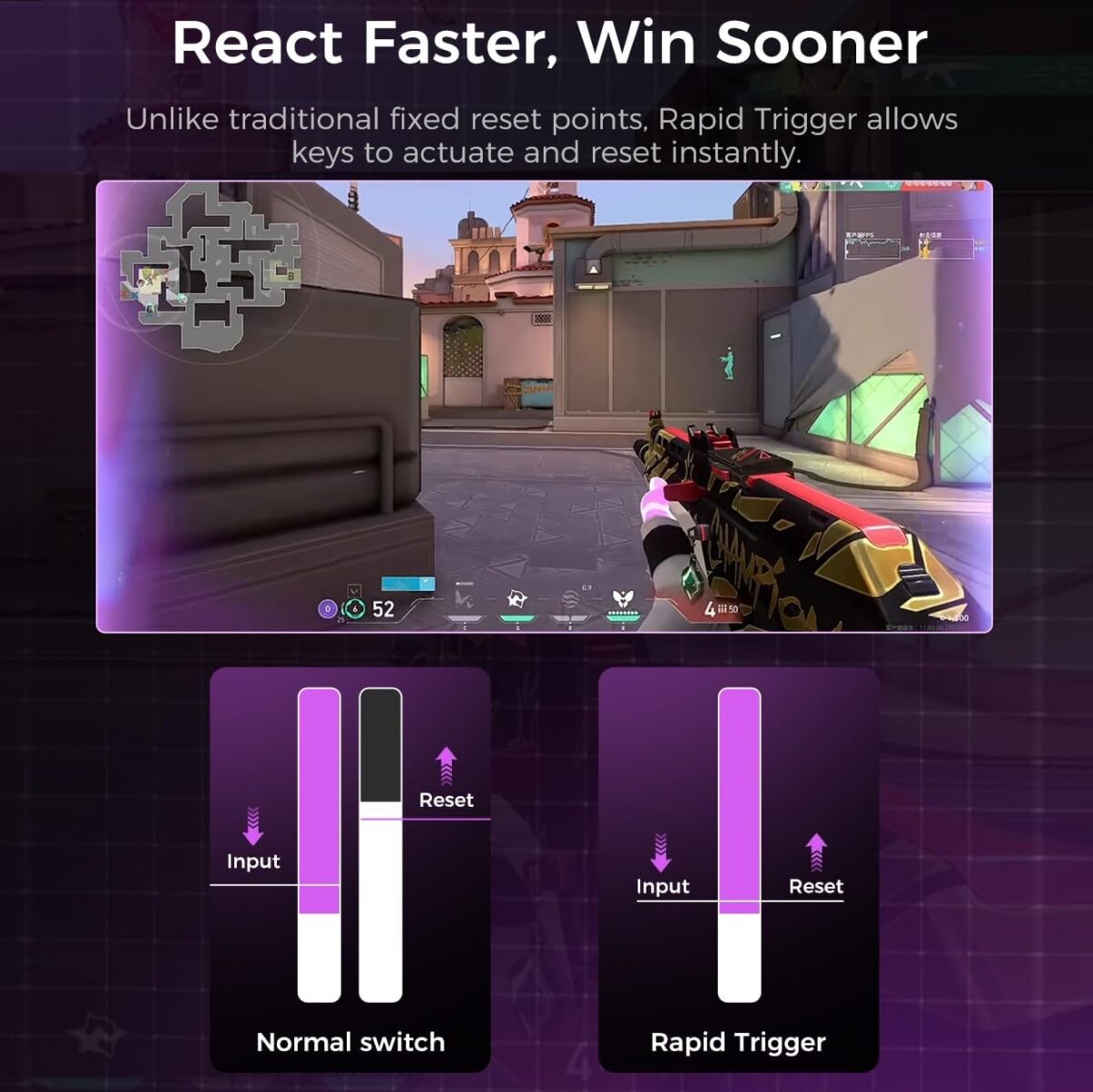 GravaStar Mercury V75 Lite Transparent 75% Mechanical Keyboard with RGB Blackcore HE Magnetic Switch Keyboard, Wired Low-Latency, 0.01mm Precision, Adjustable Actuation, Rapid Trigger, Hot-Swappable, Windows & macOS ,| Transparent Black