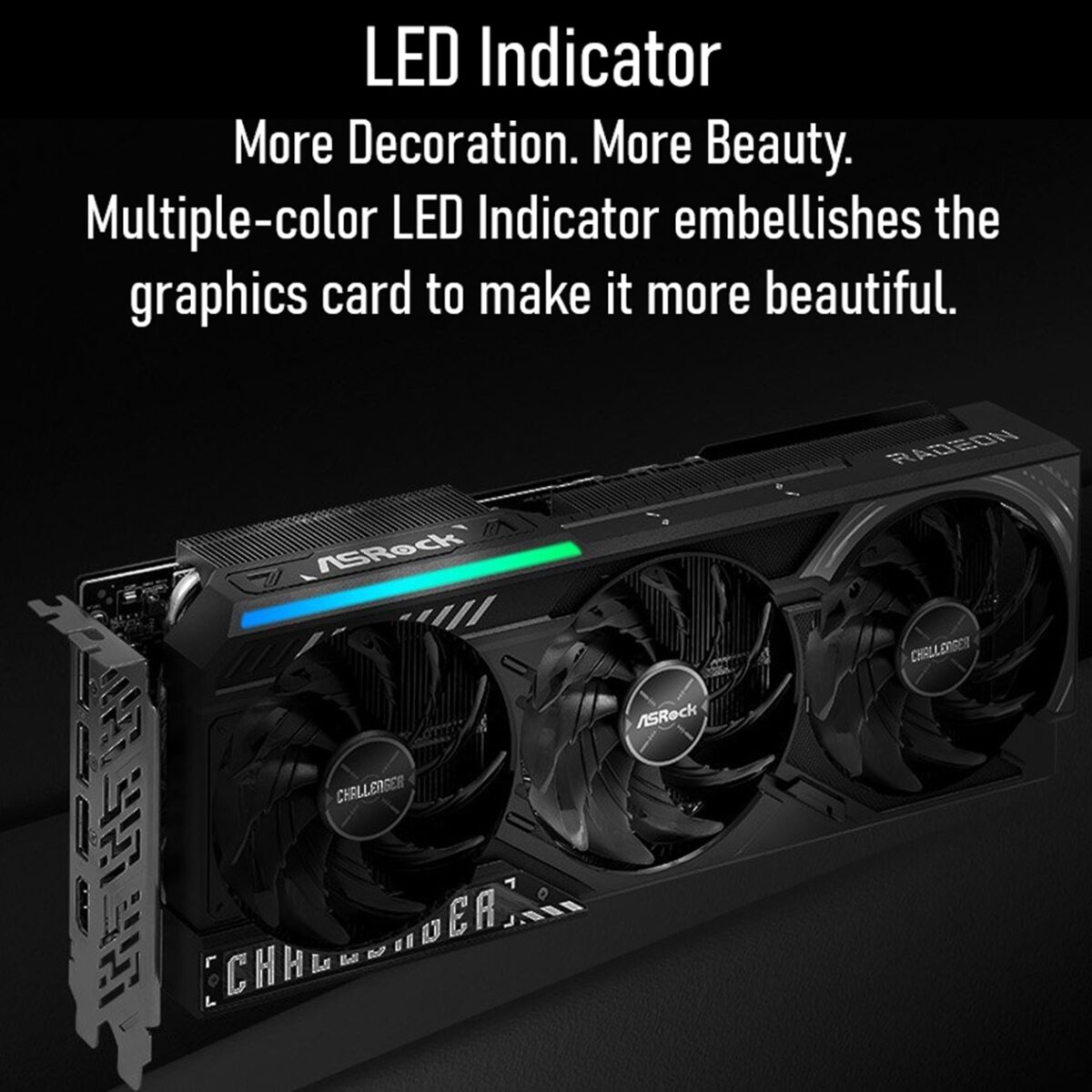 ASRock AMD Radeon RX 9070 XT Challenger 16GB GDDR6 Triple-Fan GPU With RDNA 4, 64 CUs, 2970 MHz Boost, 20Gbps Memory, HDMI 2.1b, DP 2.1a, 2×8-Pin Power, Metal Backplate – RX9070XT CL 16G 