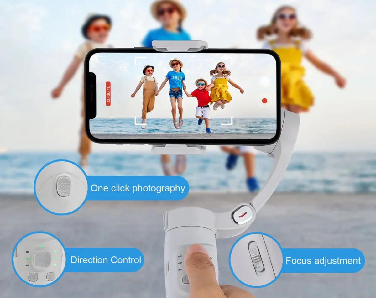 M1 Merak One 3-Axis Smartphone Gimbal Stabilizer With Face Tracking, Auto Balance, Ultra Smooth Zoom, 2500mAh Battery, Bluetooth Control, For Phones Up To 7 Inches