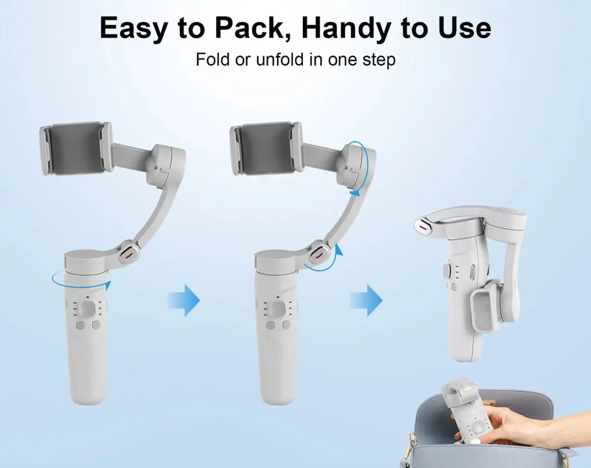 M1 Merak One 3-Axis Smartphone Gimbal Stabilizer With Face Tracking, Auto Balance, Ultra Smooth Zoom, 2500mAh Battery, Bluetooth Control, For Phones Up To 7 Inches