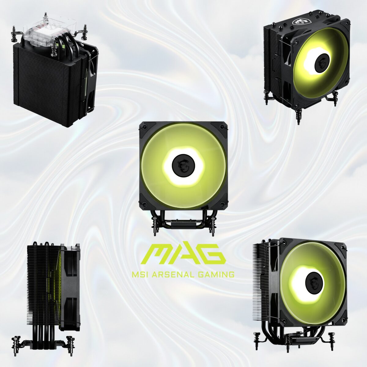 MSI MAG COREFROZR AA13  ARGB CPU Air Cooler With 240W TDP, Quad 6mm Heat Pipes, 120mm CycloBlade7 Fan, Intel LGA 1700/1851 & AMD AM4/AM5 Support | Black