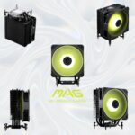 MSI MAG COREFROZR AA13  ARGB CPU Air Cooler With 240W TDP, Quad 6mm Heat Pipes, 120mm CycloBlade7 Fan, Intel LGA 1700/1851 & AMD AM4/AM5 Support | Black