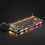 GravaStar Mercury K1 Pro 75% Mechanical Keyboard With Aluminum Alloy Body, Kailh Speedy Mint Linear Switches, Dual RGB, Tri-Mode Wireless, 8000mAh Battery, Windows OS & mac OS | CyberFlare