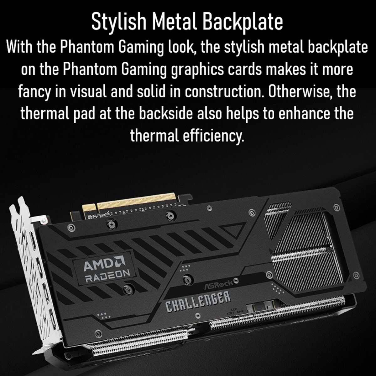 ASRock AMD Radeon RX 9070 XT Challenger 16GB GDDR6 Triple-Fan GPU With RDNA 4, 64 CUs, 2970 MHz Boost, 20Gbps Memory, HDMI 2.1b, DP 2.1a, 2×8-Pin Power, Metal Backplate – RX9070XT CL 16G 