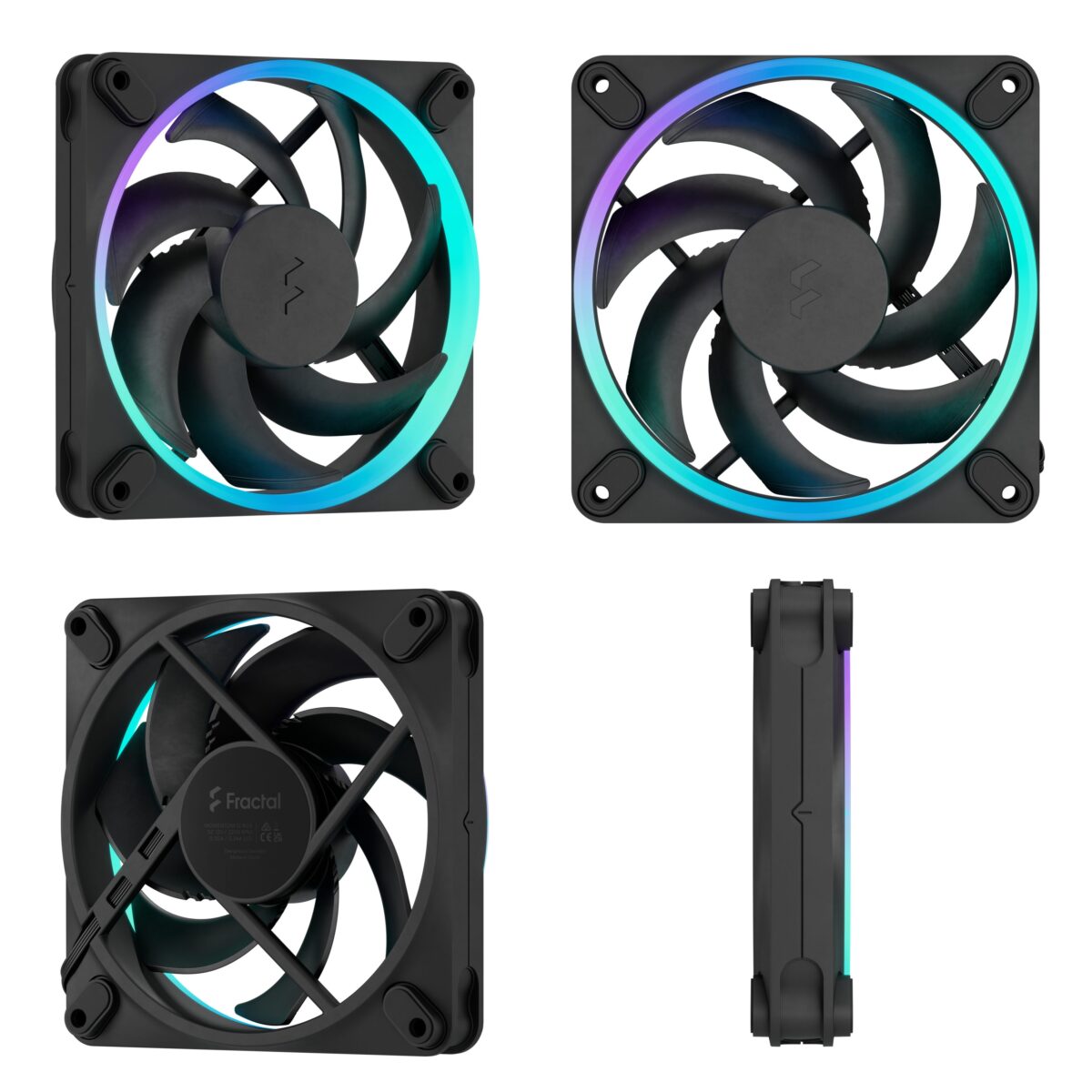 Fractal Momentum 12 RGB 3-Pack High-Performance 120mm Fans With ARGB Gen 2 Lighting, LCP Blades, FDB Bearing, PWM Control, Zero RPM Mode, High Airflow And Low Noise ~ Black FD-F-MR1-1203  Momentum 12 RGB, 3-pack, Black FD-F-MR1-1203