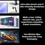 LG 24 Inch FHD IPS Monitor With 120Hz Refresh Rate HDR10 99% sRGB 1ms Motion Blur Reduction HDMI 2.0 Tilt Stand And Slim Virtually Borderless Design | 24U411A-B