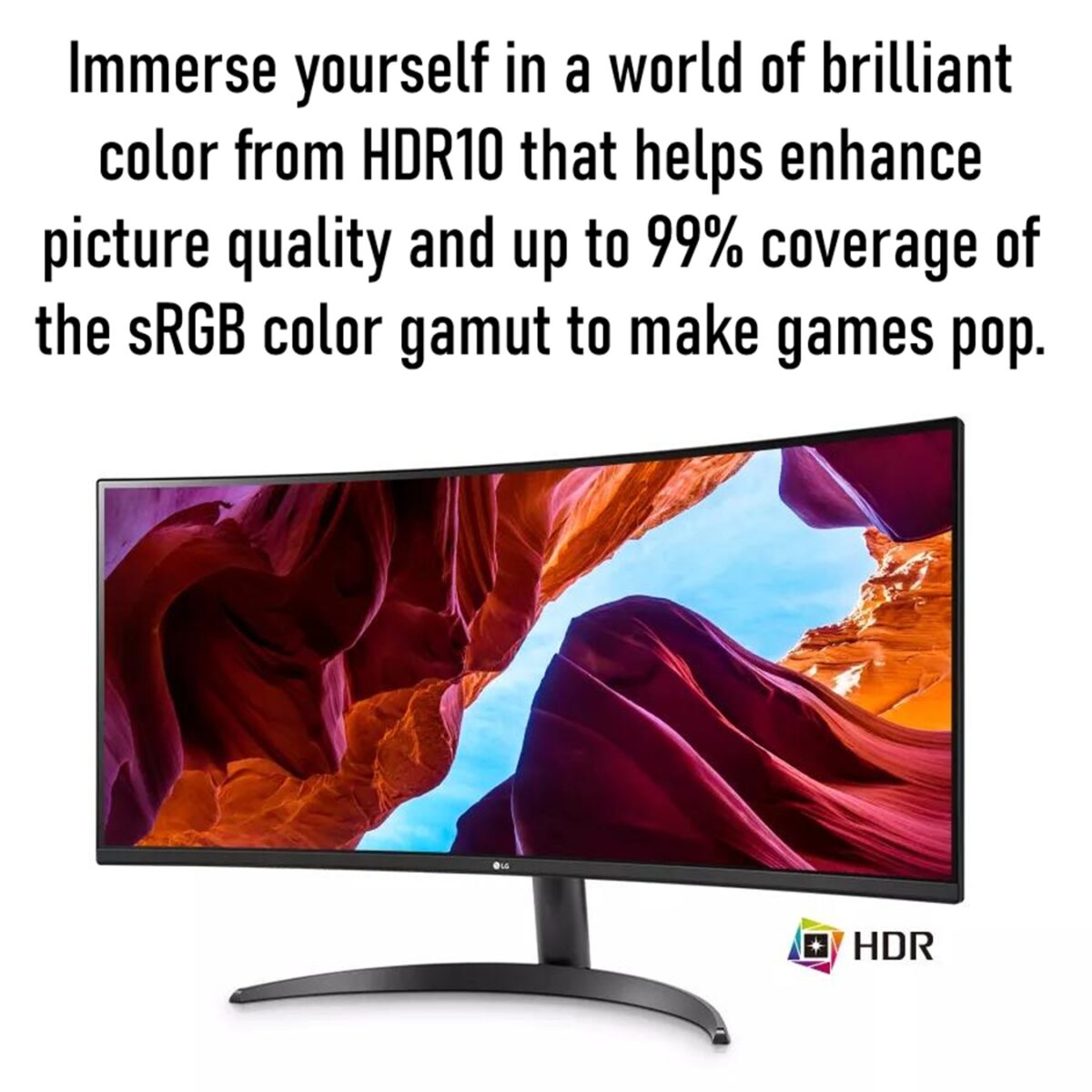 LG 34 Inch UltraWide Curved Monitor WQHD 3440x1440 HDR10 VA Panel 100Hz AMD FreeSync USB Type-C 65W PD PBP Dual Controller Tilt Height Stand 3-Side Borderless Design – 34WR55QC-B 