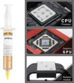 HY610 THERMAL GREASE HY610 HALNZIYE HY610 Gold Thermal Grease 25g Large Syringe – 3.05W/m-K Conductivity, Low Impedance, -20~180°C Operation, CPU/GPU Cooling Paste for DIY PC Builders & High-Thermal Modules