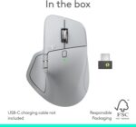 Logitech MX Master 4 Wireless Mouse With Haptic Feedback, MagSpeed Scroll Wheel, 8K DPI Darkfield Sensor, Bluetooth LE, USB-C Logi Bolt, Multi-Device Support | Pale Gray