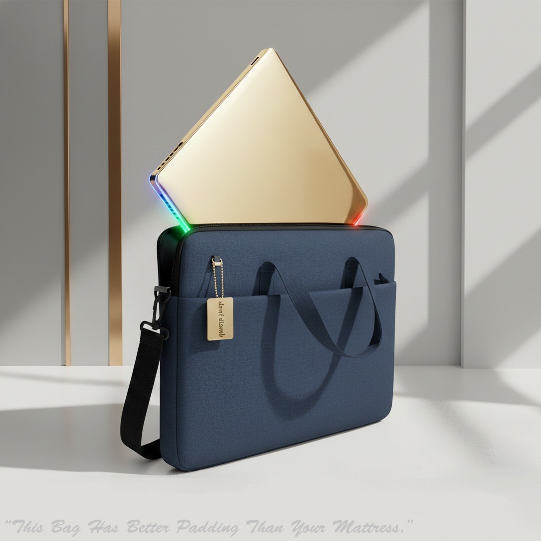 Multipurpose Laptop Shoulder Bag For 13/14/15 Inch Notebooks With Shockproof Protection, Waterproof Oxford Fabric, Plush Lining, Removable Strap, And Luggage Strap | NAVY BLUE