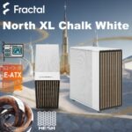 FD-C-NOR1X-03 Fractal North XL Mid-Tower CASE CHALK WHITE MESH SIDE PANEL Fractal North XL Chalk White Mesh PC Case – Open-Front Natural Ventilation E-ATX Support, 420 mm Radiator Capacity, 413 mm GPU Clearance, 3× 140 mm Aspect PWM Fans, Premium Mesh & Wood Front Design ~ FD-C-NOR1X-03