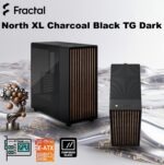FD-C-NOR1X-02 Fractal North XL Mid-Tower GAMING CASE CHARCOAL DARK TINT Fractal North XL Charcoal Black TG Dark PC Case – Tempered Glass Side Panel , E-ATX Support, 420 mm Radiator Capacity, 413 mm GPU Clearance, 3× 140 mm Aspect PWM Fans, Premium Mesh & Wood Design ~ FD-C-NOR1X-02
