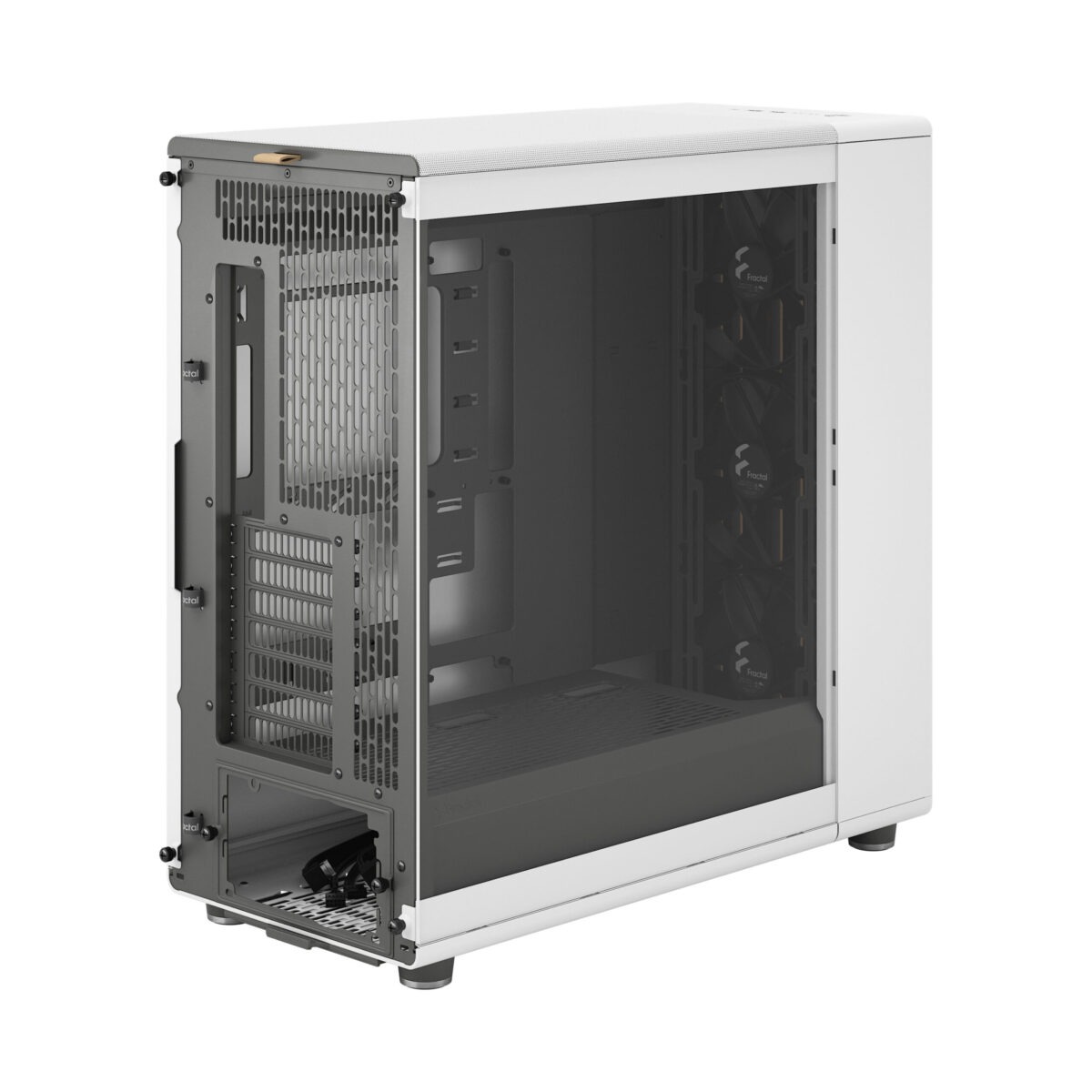 FD-C-NOR1X-04 Fractal North XL Mid-Tower CASE CHALK WHITE CLEAR TINT Fractal North XL Chalk White TG Clear PC Case – Tempered Glass Side Panel, E-ATX Support, 420 mm Radiator Capacity, 413 mm GPU Clearance, 3× 140 mm Aspect PWM Fans, Mesh Top & Wood Front Design ~ FD-C-NOR1X-04
