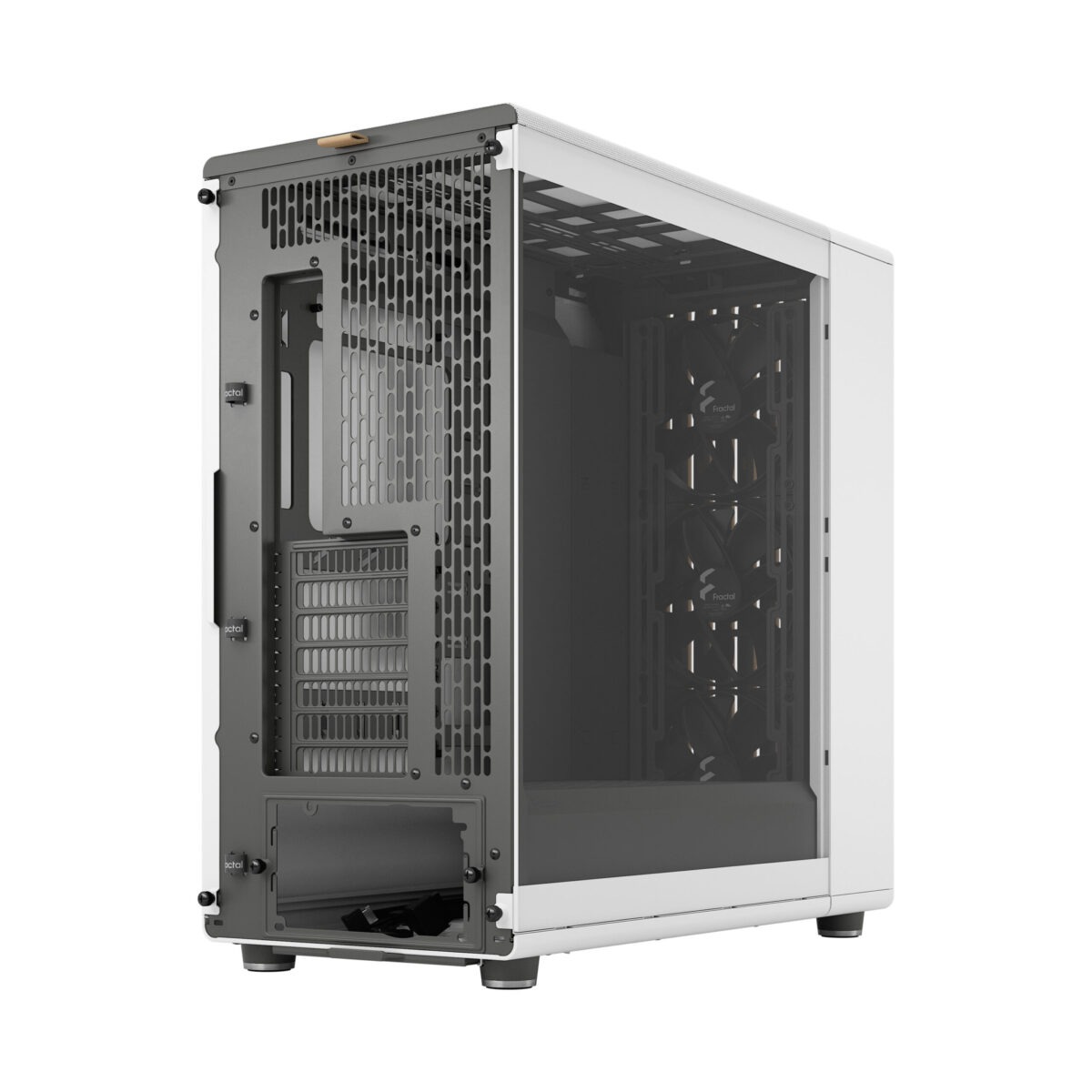 FD-C-NOR1X-04 Fractal North XL Mid-Tower CASE CHALK WHITE CLEAR TINT Fractal North XL Chalk White TG Clear PC Case – Tempered Glass Side Panel, E-ATX Support, 420 mm Radiator Capacity, 413 mm GPU Clearance, 3× 140 mm Aspect PWM Fans, Mesh Top & Wood Front Design ~ FD-C-NOR1X-04