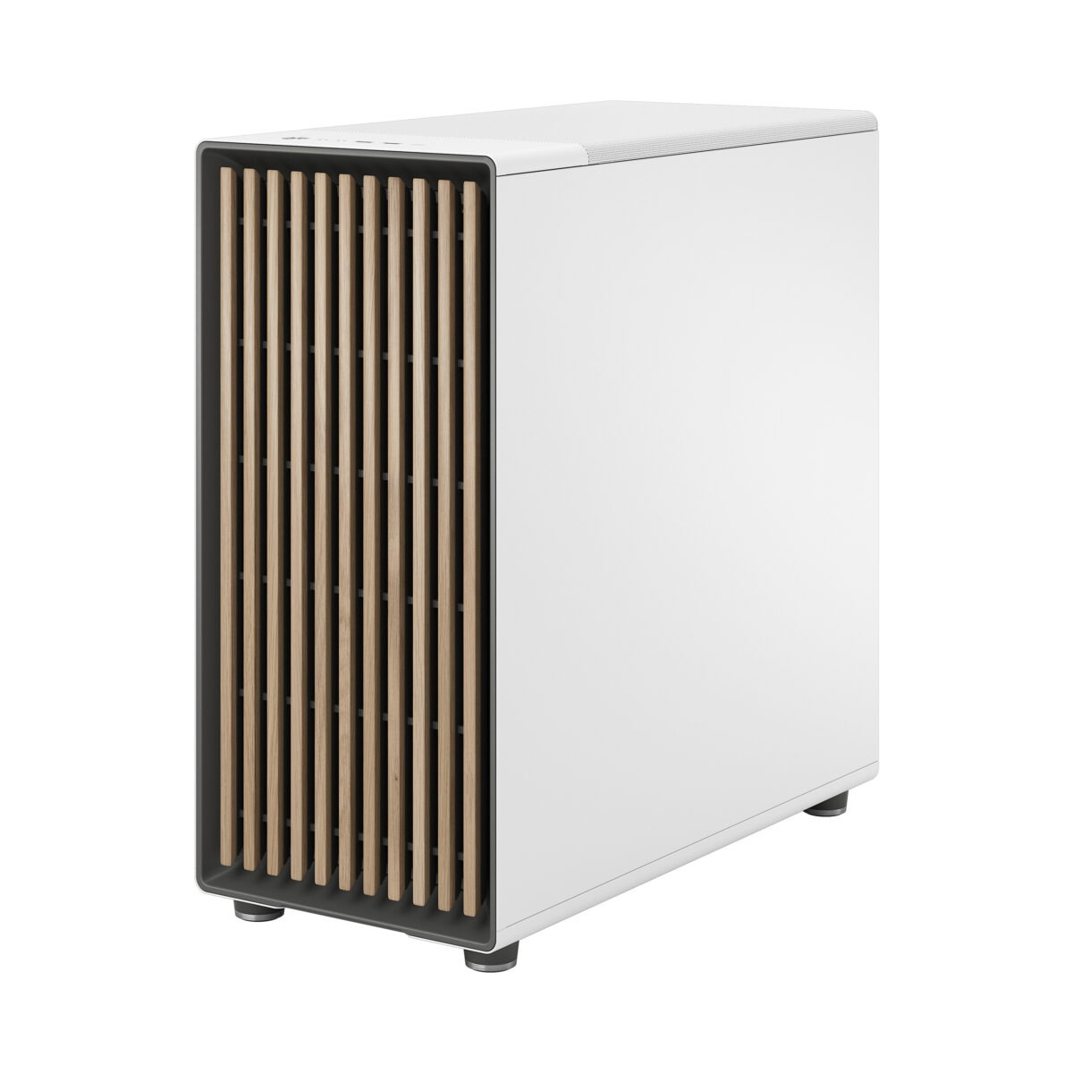 FD-C-NOR1X-03 Fractal North XL Mid-Tower CASE CHALK WHITE MESH SIDE PANEL Fractal North XL Chalk White Mesh PC Case – Open-Front Natural Ventilation E-ATX Support, 420 mm Radiator Capacity, 413 mm GPU Clearance, 3× 140 mm Aspect PWM Fans, Premium Mesh & Wood Front Design ~ FD-C-NOR1X-03