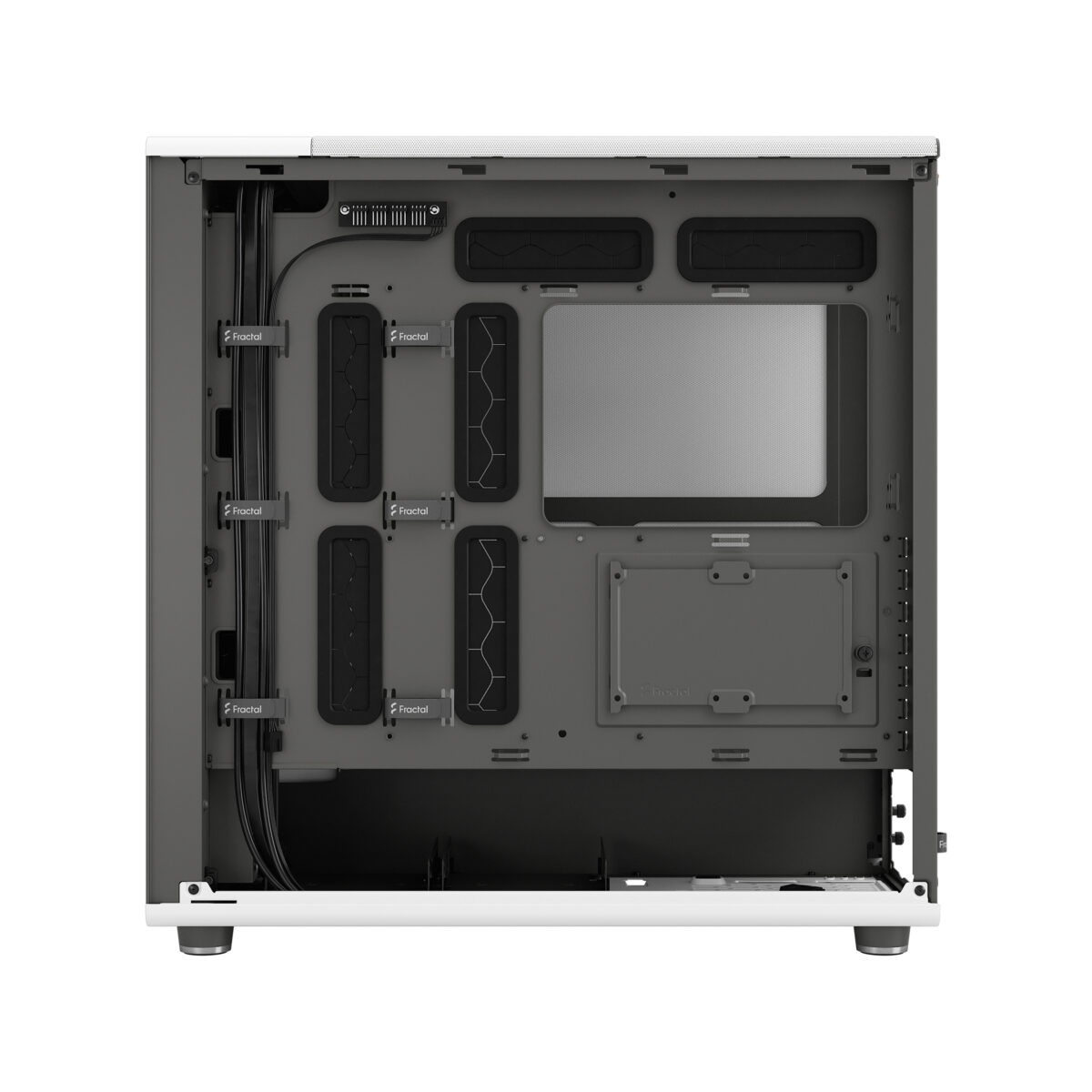 FD-C-NOR1X-03 Fractal North XL Mid-Tower CASE CHALK WHITE MESH SIDE PANEL Fractal North XL Chalk White Mesh PC Case – Open-Front Natural Ventilation E-ATX Support, 420 mm Radiator Capacity, 413 mm GPU Clearance, 3× 140 mm Aspect PWM Fans, Premium Mesh & Wood Front Design ~ FD-C-NOR1X-03