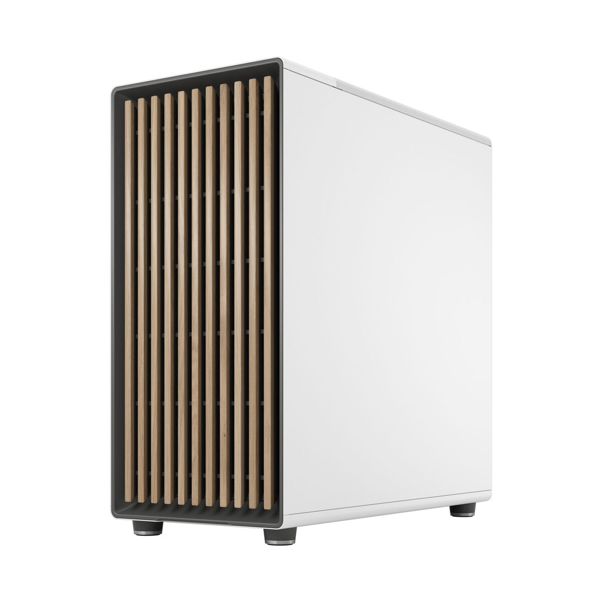 FD-C-NOR1X-03 Fractal North XL Mid-Tower CASE CHALK WHITE MESH SIDE PANEL Fractal North XL Chalk White Mesh PC Case – Open-Front Natural Ventilation E-ATX Support, 420 mm Radiator Capacity, 413 mm GPU Clearance, 3× 140 mm Aspect PWM Fans, Premium Mesh & Wood Front Design ~ FD-C-NOR1X-03