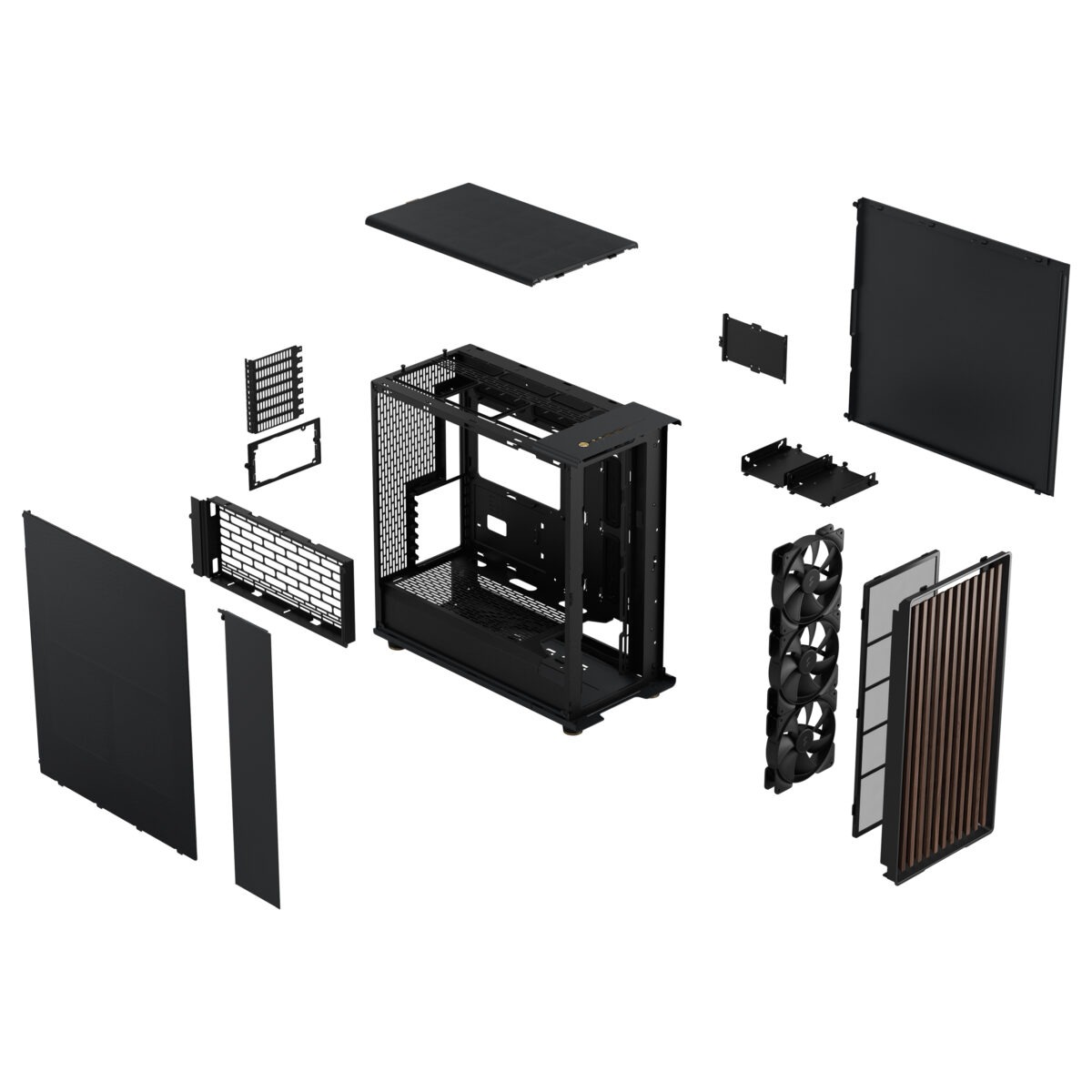 FD-C-NOR1X-01 Fractal North XL Mid-Tower CASE CHARCOAL Mesh Side Panel Fractal North XL Charcoal Mesh Mid Tower Case FD-C-NOR1X-01 – Open-Front Natural Ventilation, E-ATX Support, 413mm GPU Clearance, 420mm Radiator Ready, 3×140mm Fans Included | Charcoal Black ~  FD-C-NOR1X-01