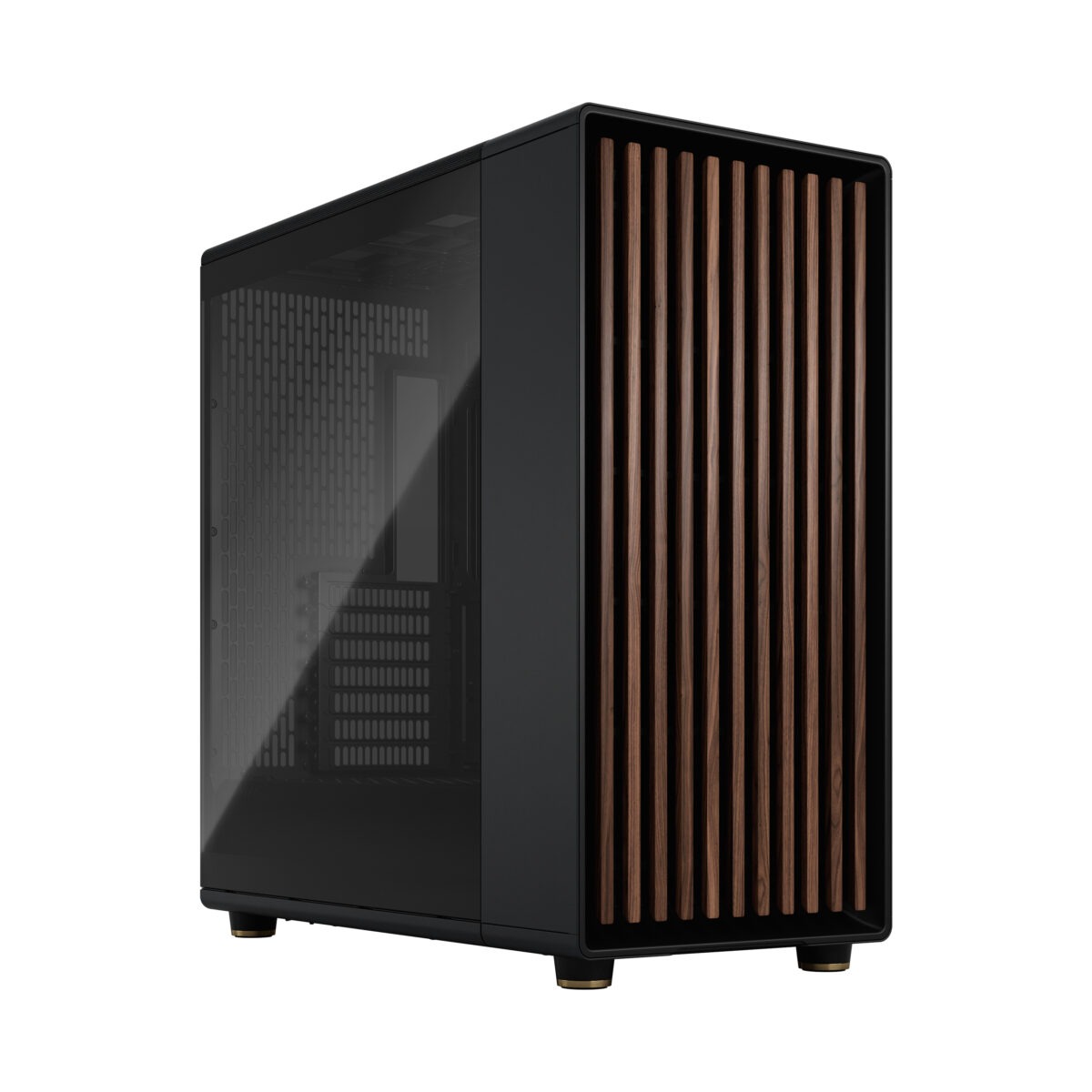 FD-C-NOR1X-02 Fractal North XL Mid-Tower GAMING CASE CHARCOAL DARK TINT Fractal North XL Charcoal Black TG Dark PC Case – Tempered Glass Side Panel , E-ATX Support, 420 mm Radiator Capacity, 413 mm GPU Clearance, 3× 140 mm Aspect PWM Fans, Premium Mesh & Wood Design ~ FD-C-NOR1X-02