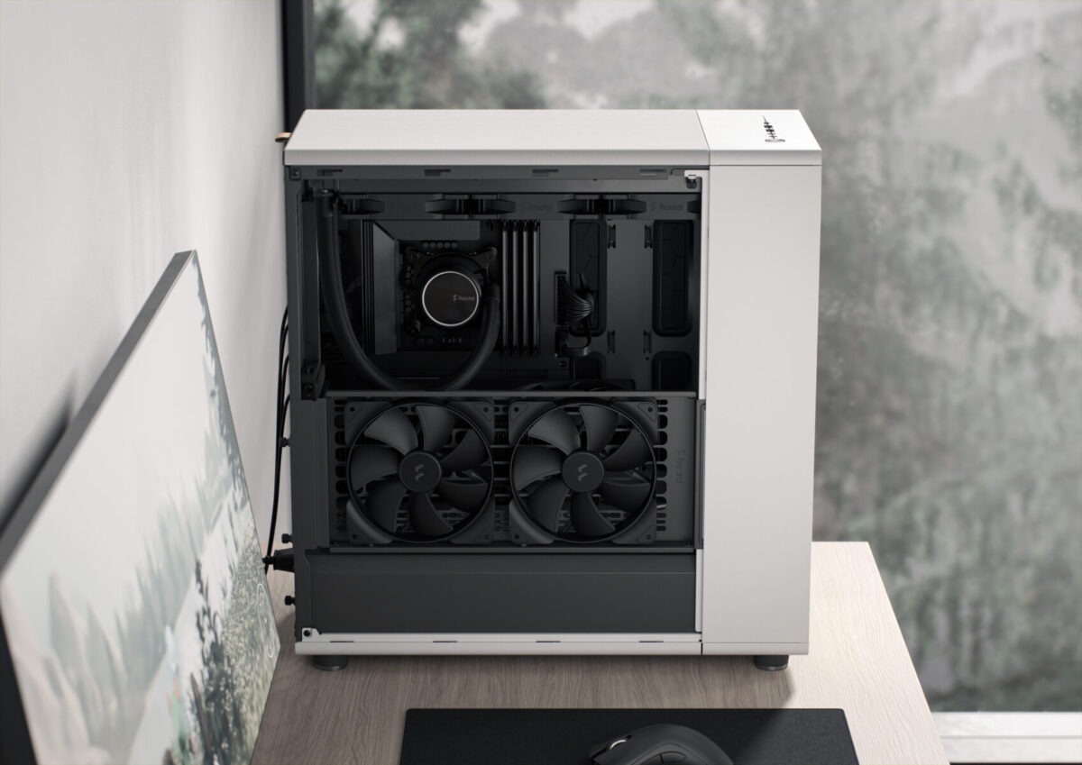 FD-C-NOR1X-01 Fractal North XL Mid-Tower CASE CHARCOAL Mesh Side Panel Fractal North XL Charcoal Mesh Mid Tower Case FD-C-NOR1X-01 – Open-Front Natural Ventilation, E-ATX Support, 413mm GPU Clearance, 420mm Radiator Ready, 3×140mm Fans Included | Charcoal Black ~  FD-C-NOR1X-01