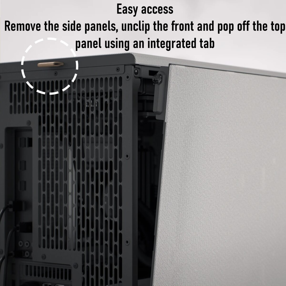 FD-C-NOR1X-01 Fractal North XL Mid-Tower CASE CHARCOAL Mesh Side Panel Fractal North XL Charcoal Mesh Mid Tower Case FD-C-NOR1X-01 – Open-Front Natural Ventilation, E-ATX Support, 413mm GPU Clearance, 420mm Radiator Ready, 3×140mm Fans Included | Charcoal Black ~  FD-C-NOR1X-01
