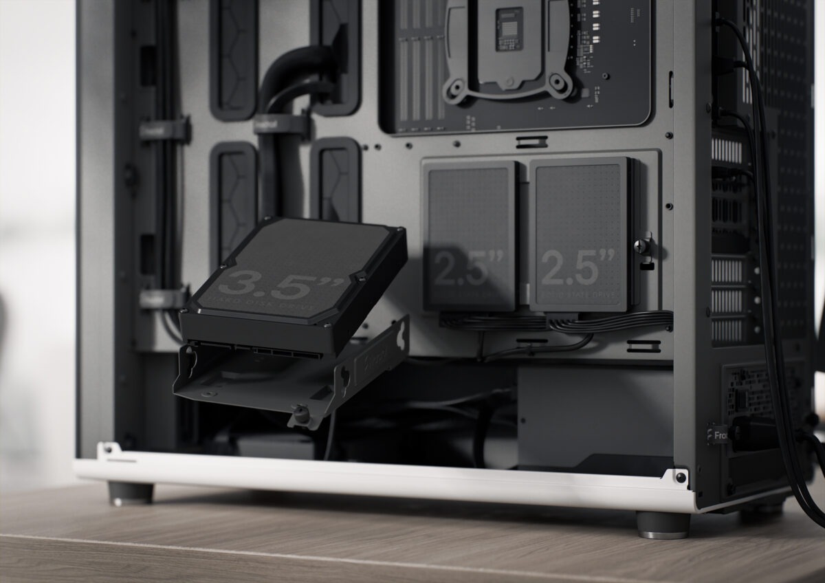 FD-C-NOR1X-04 Fractal North XL Mid-Tower CASE CHALK WHITE CLEAR TINT Fractal North XL Chalk White TG Clear PC Case – Tempered Glass Side Panel, E-ATX Support, 420 mm Radiator Capacity, 413 mm GPU Clearance, 3× 140 mm Aspect PWM Fans, Mesh Top & Wood Front Design ~ FD-C-NOR1X-04