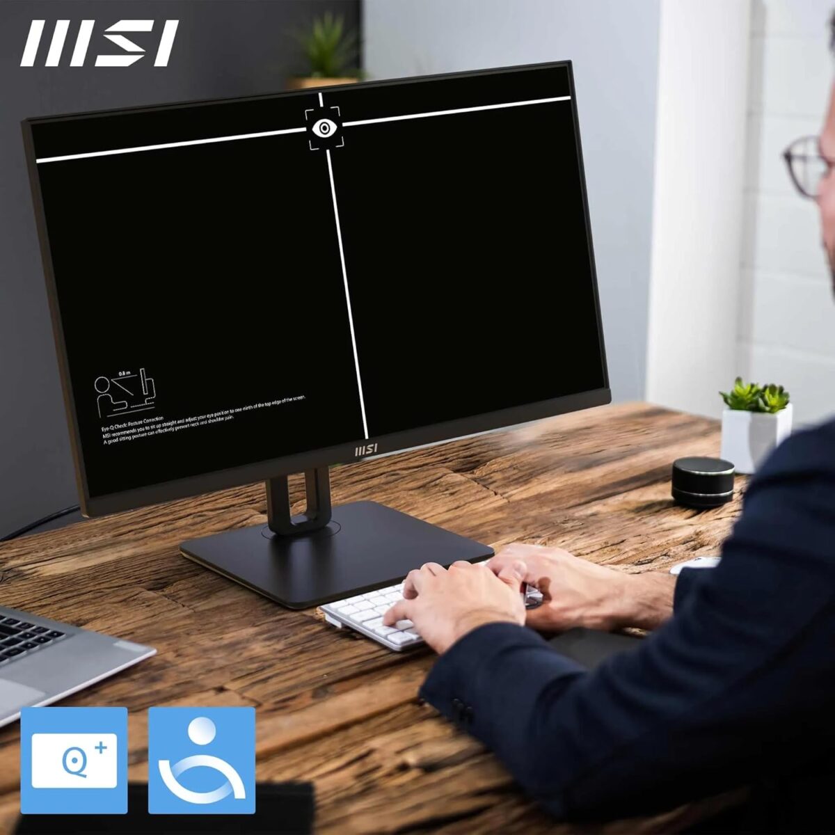 MSI PRO MP245PG 23.8 Inch Full HD Office Monitor - 1920 x 1080 IPS Panel, 100 Hz, Eye-Friendly Screen, VESA Mountable, Display Kit Support, 4-Way Adjustable - HDMI 1.4, DisplayPort 1.2, D-Sub