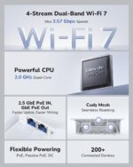 Cudy BE3600 Wi-Fi 7 Access Point With 2.5G PoE, Dual-Band 3570Mbps MLO, Quad-Core 2.0GHz CPU, MU-MIMO OFDMA, Mesh Roaming, 200 Devices | AP3600 - Image 3