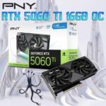 PNY GeForce RTX 5060 Ti 16GB GDDR7 OC Dual Fan GPU With NVIDIA Blackwell, DLSS 4, PCIe 5.0, 4608 CUDA® Cores, 2692 MHz Boost,  4K 480Hz / 8K 165Hz Support , STEALTH MODE
